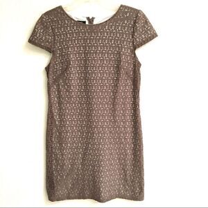 Suzi Chin lace overlay midi shift dress 8